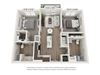 Floor plan image of B1, 2-bedroom apartment